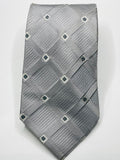 Vintage Retro Meeting Street Handmade Silver Geometric Pattern Neck Tie