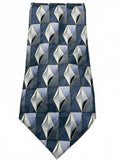 Vintage Kilburne and Fisck Fine Clothiers Blue Geometric Men's Neck Tie Staining