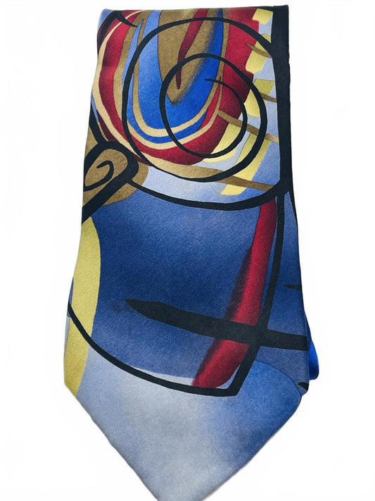 Vintage Duckworm  Collection Fourteen Abstract Pattern Silk Neck Tie Staining