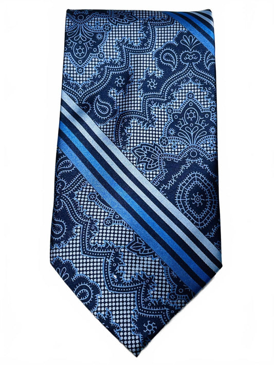 Vintage Retro Porta Rossa Blue Patterned polyester Neck Tie