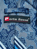 Vintage Retro Porta Rossa Blue Patterned polyester Neck Tie