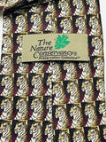 Vintage Retro The Nature Conservancy Preservation Tiger Repeating Neck tie