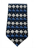 Vintage Retro DiMaggio Handmade Pure Silk Men's Neck Tie w/ Blue Gray Geometric
