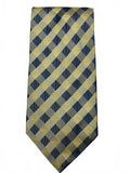 Vintage Retro Foggia Handmade 100% Silk Men's Neck Tie with Blue and Yellow