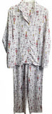 Olivia Sky Large Wine Bottle and Glass Print Pajama Set Ladies L
