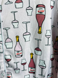 Olivia Sky Large Wine Bottle and Glass Print Pajama Set Ladies L