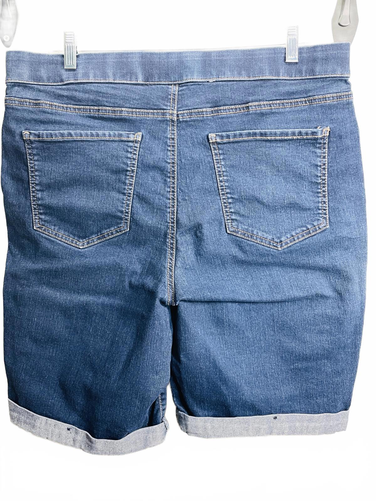 Kim Rogers Women's Dark Denim Shorts Elastic Waist Ladies 16