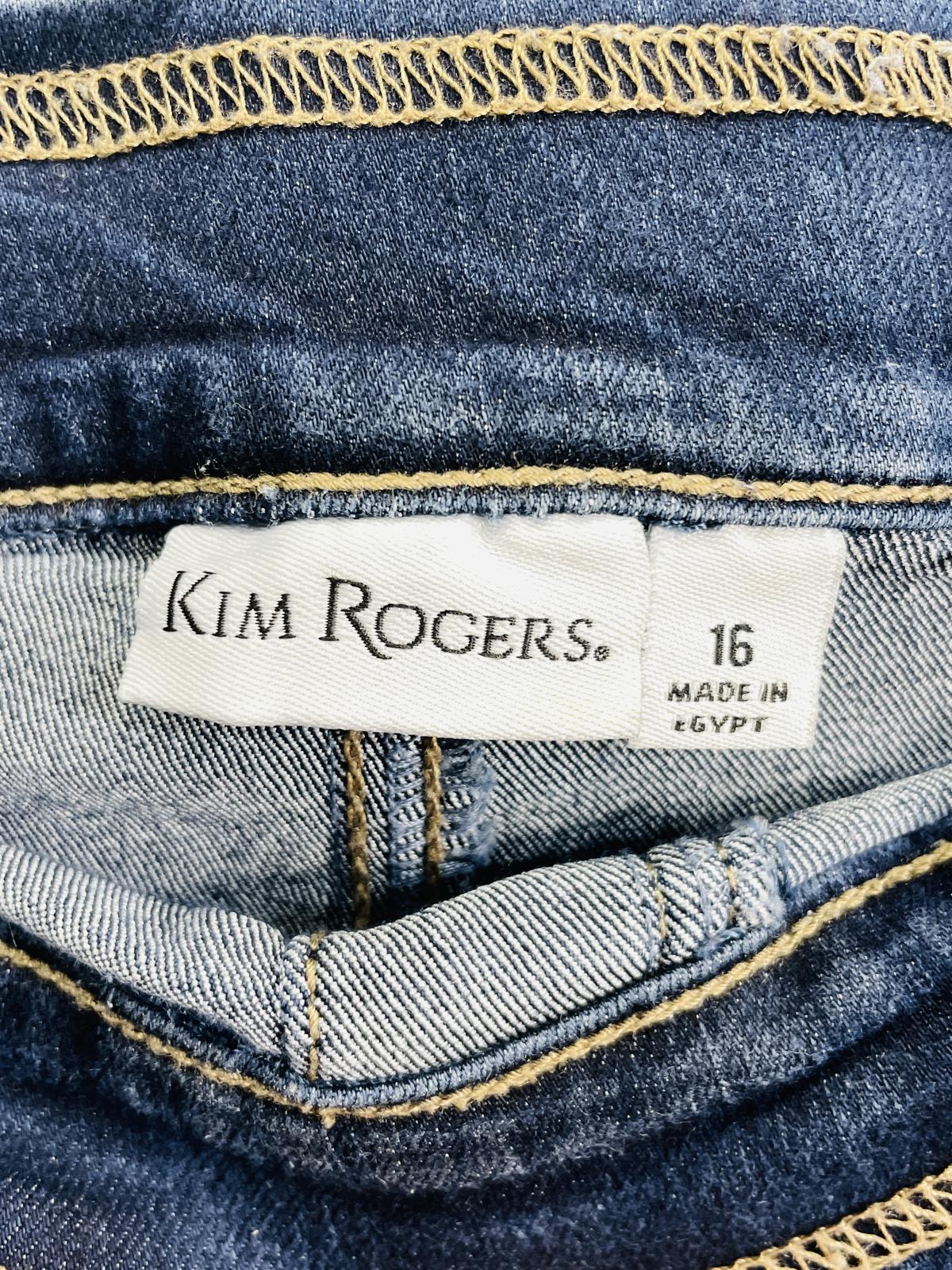 Kim Rogers Women's Dark Denim Shorts Elastic Waist Ladies 16