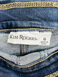 Kim Rogers Women's Dark Denim Shorts Elastic Waist Ladies 16