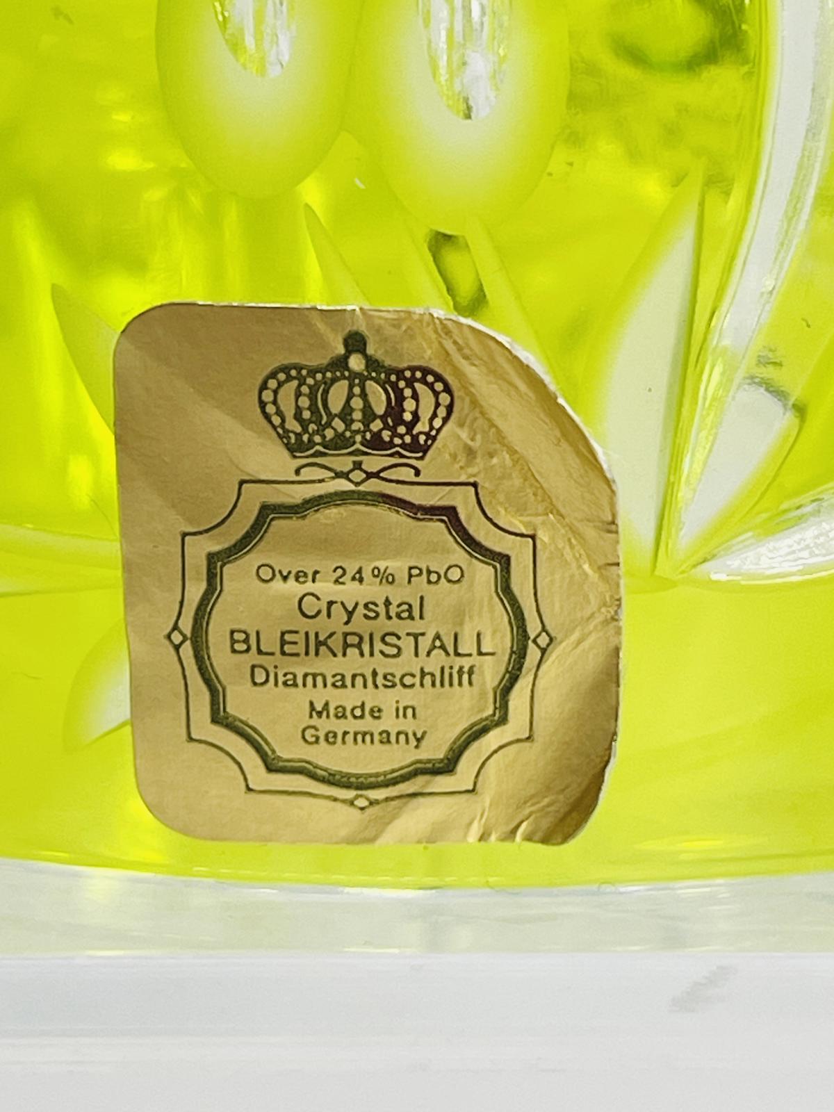 Vintage Bleikristall Crystal Bell Bright or Lime Green Made in Germany