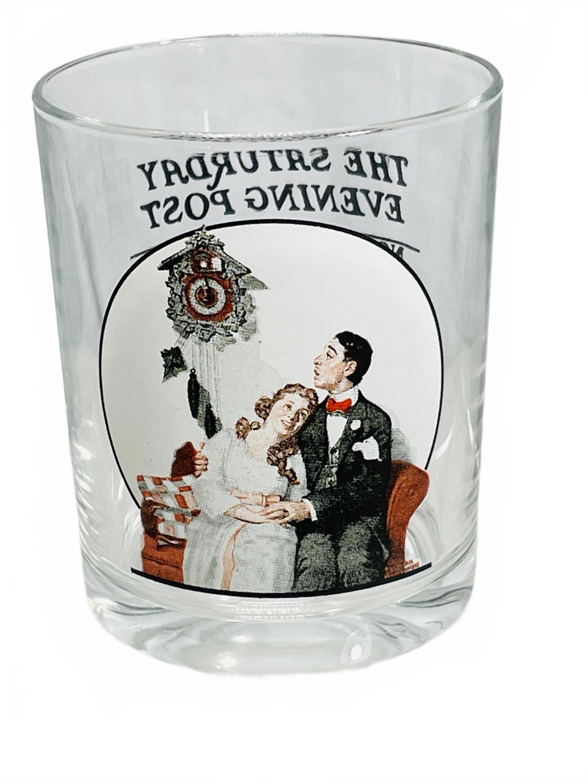 Vintage Norman Rockwell Tumbler Whiskey Glass - Courting at Midnight Glass
