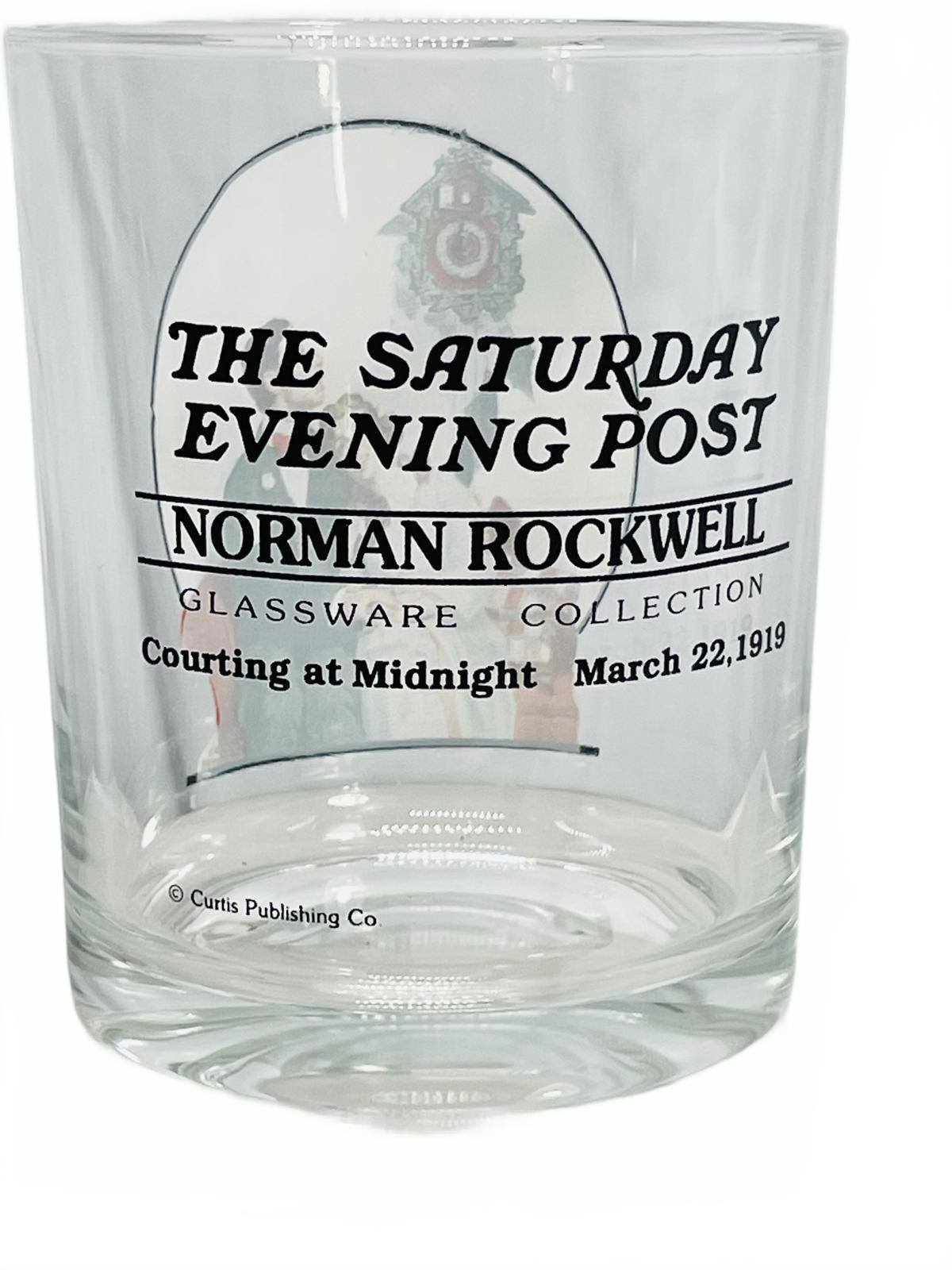 Vintage Norman Rockwell Tumbler Whiskey Glass - Courting at Midnight Glass