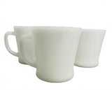 Anchor Hocking Vintage Fire King Milk Glass Mugs, Happy Tiger 4" - Set of 3