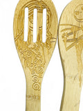 Set of 3 Bamboo Cooking Spoons with Engraved Jack Skellington Designs NEW