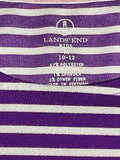 Lands End Kids Dress Long Sleeve Purple with Silver Glitter Stripes Girls 10/12