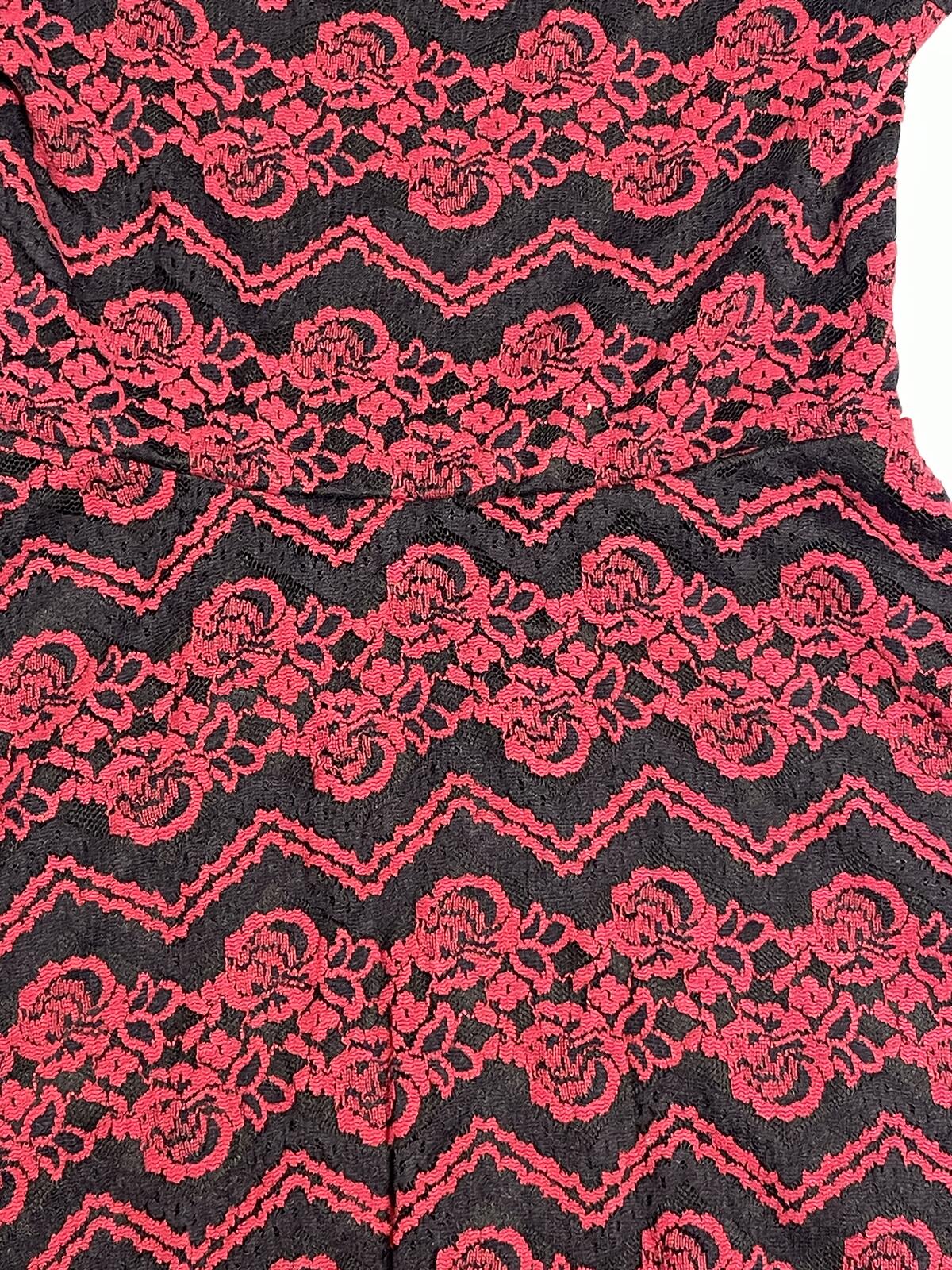Speechless dress black and red lace girls 10 three-quarter sleeve missing belt