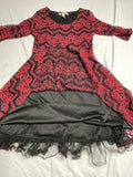 Speechless dress black and red lace girls 10 three-quarter sleeve missing belt