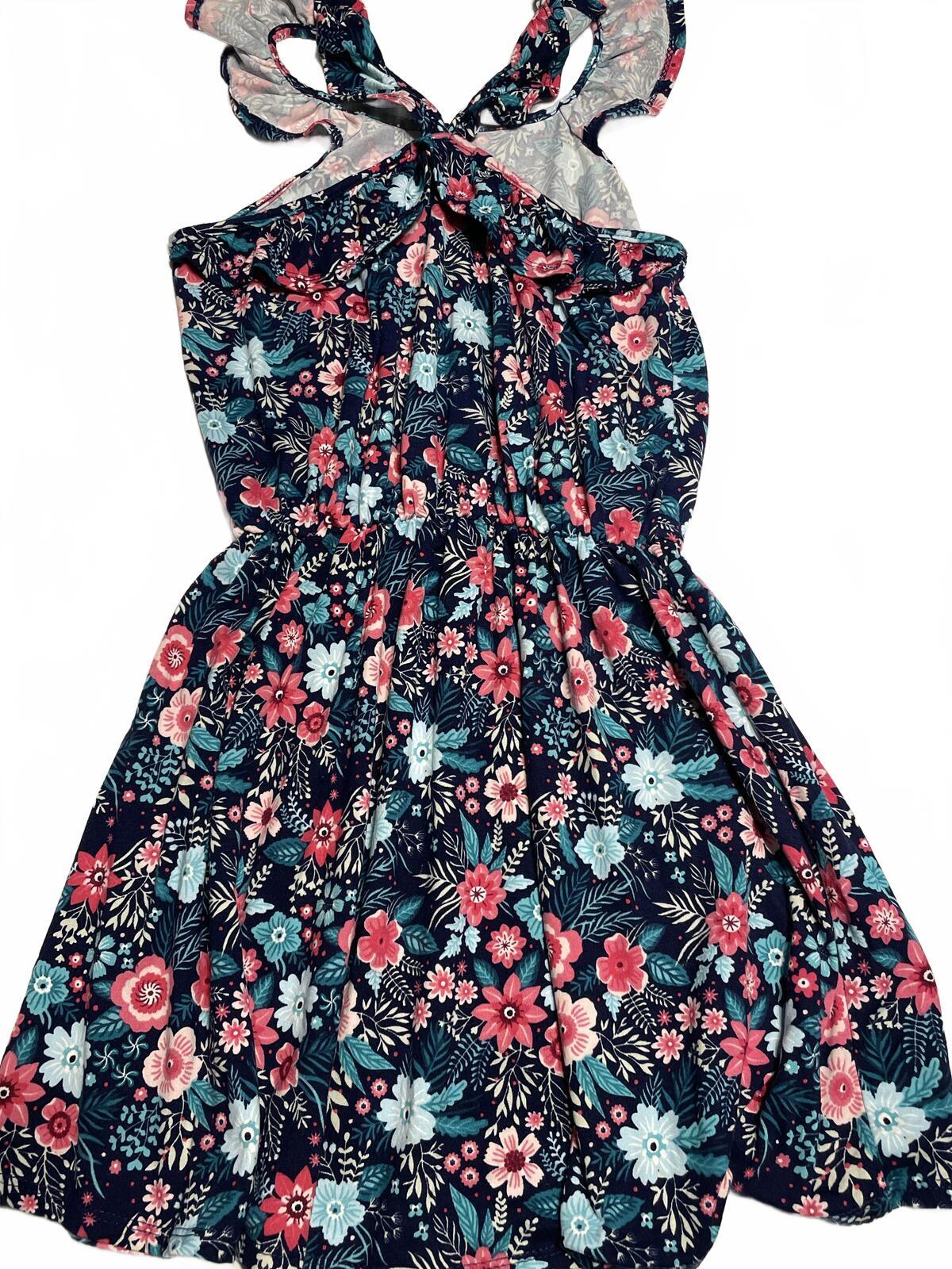 ShoSho girls dress blue floral frilly tank size 10