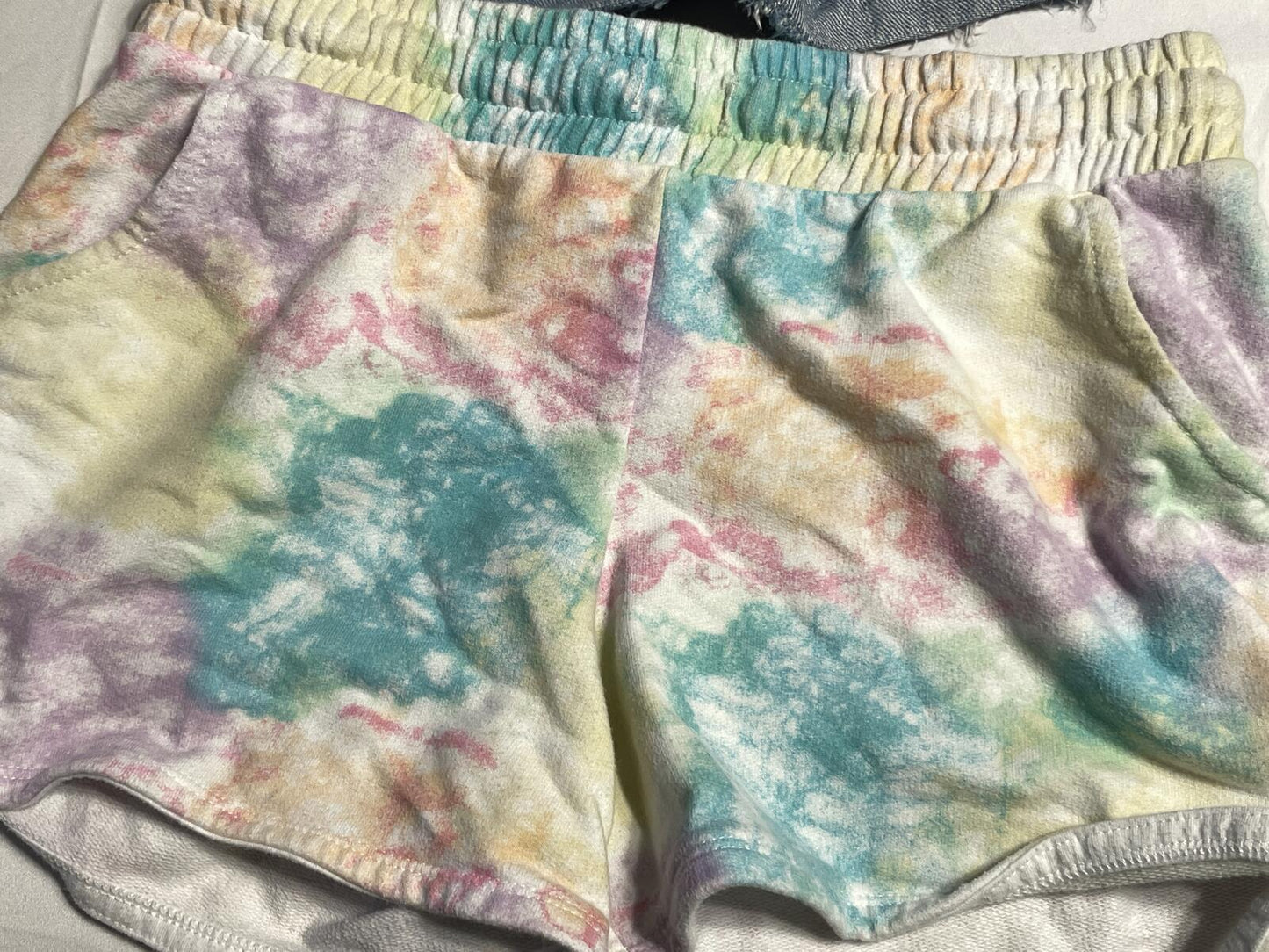 Girls shorts set of 4 girls 10/12 denim and athletic