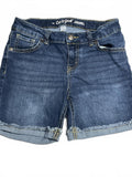 Cat & Jack girls dark denim cut off shorts with adjustable waist size 10/12