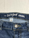 Cat & Jack girls dark denim cut off shorts with adjustable waist size 10/12