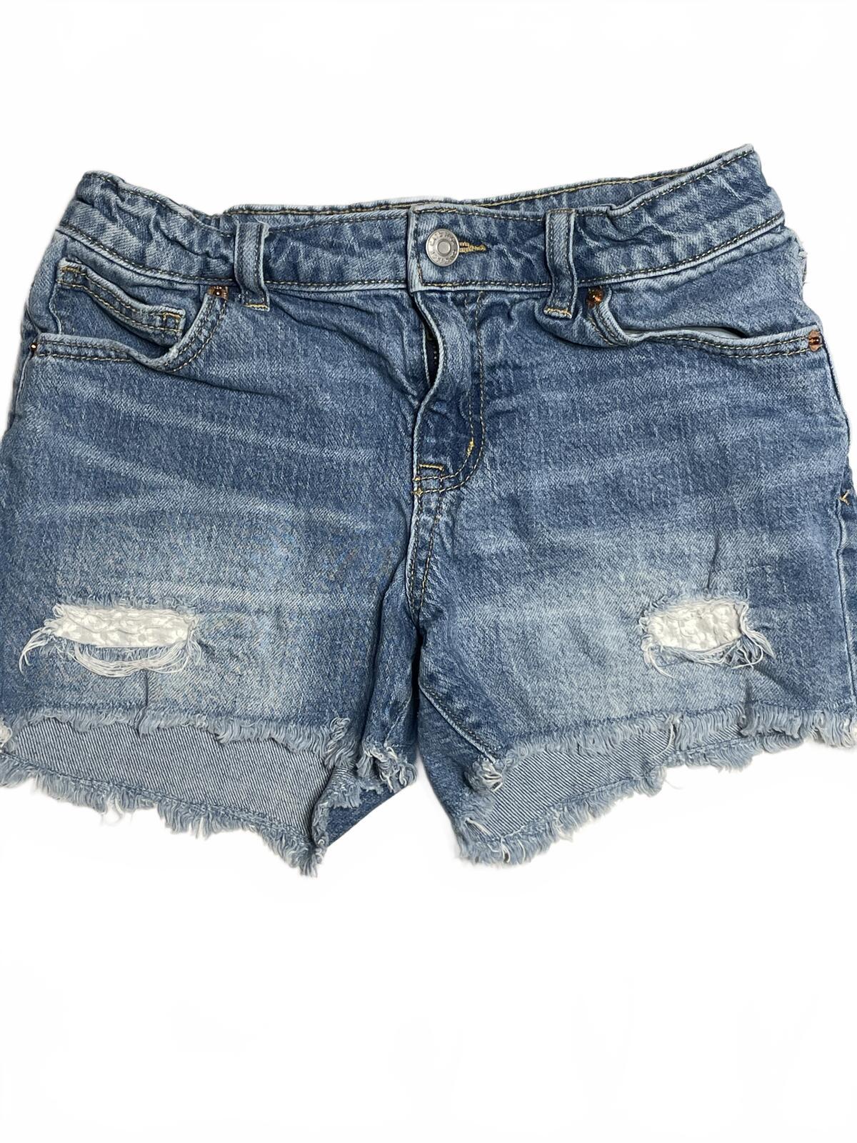 Cat & Jack girls denim distressed cut off shorts w/ adjustable waist size 10/12