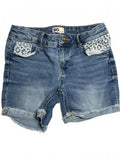 SO girls denim cut off shorts lace pockets with adjustable waistband size 12