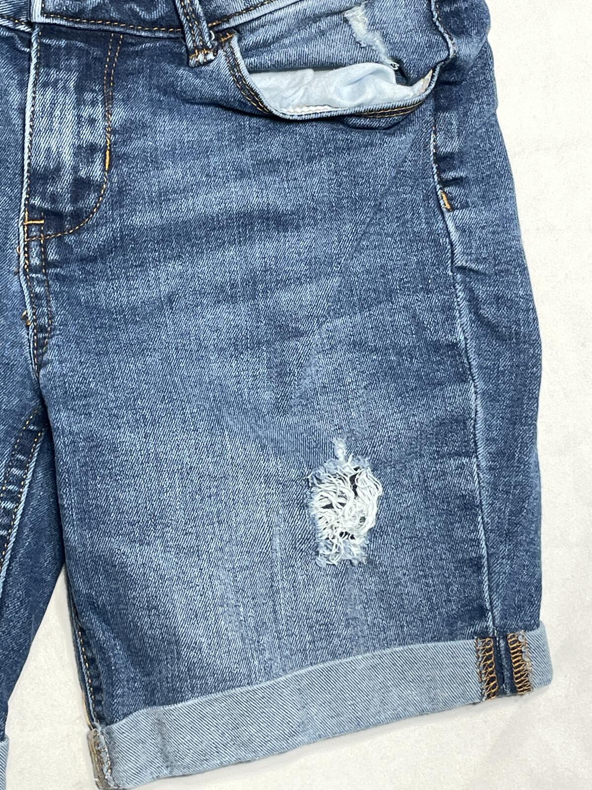 SO girls denim shorts distressed cuffed with adjustable waistband size 12