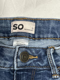 SO girls denim shorts distressed cuffed with adjustable waistband size 12