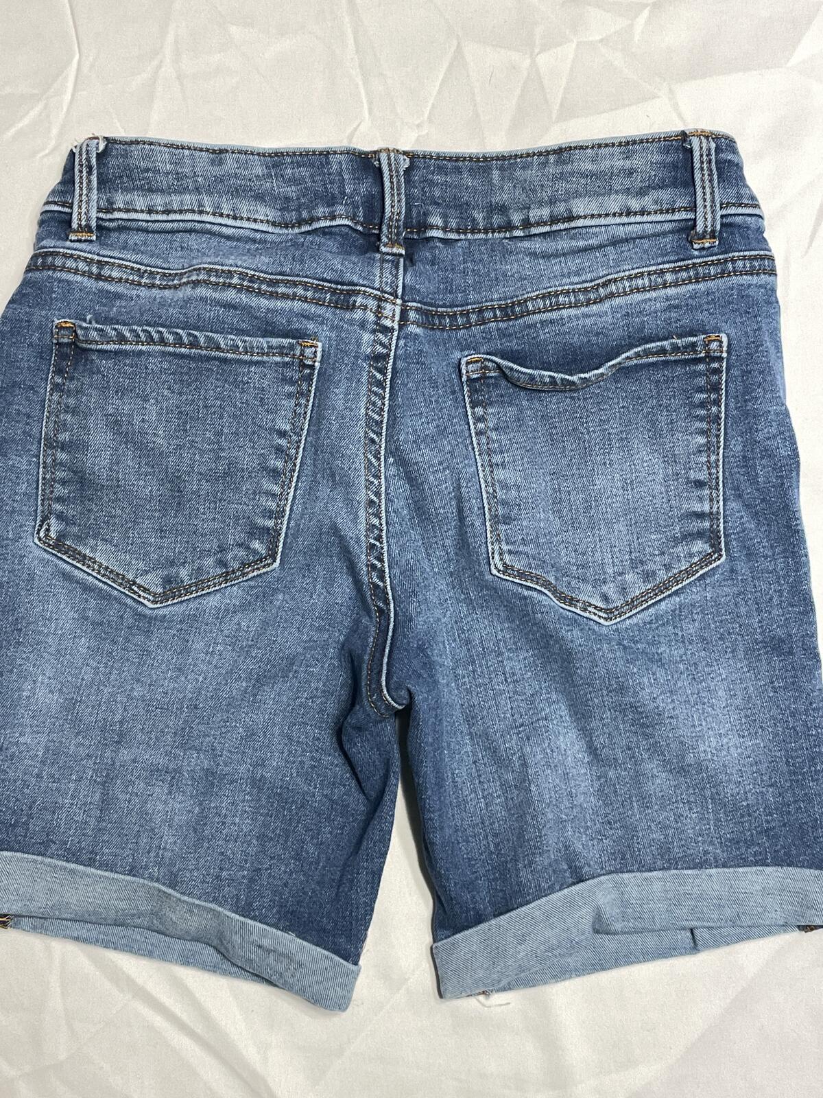 SO girls denim shorts distressed cuffed with adjustable waistband size 12