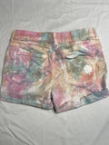 SO girls pastel tie dye denim shorts cuffed w/ adjustable waist size 12
