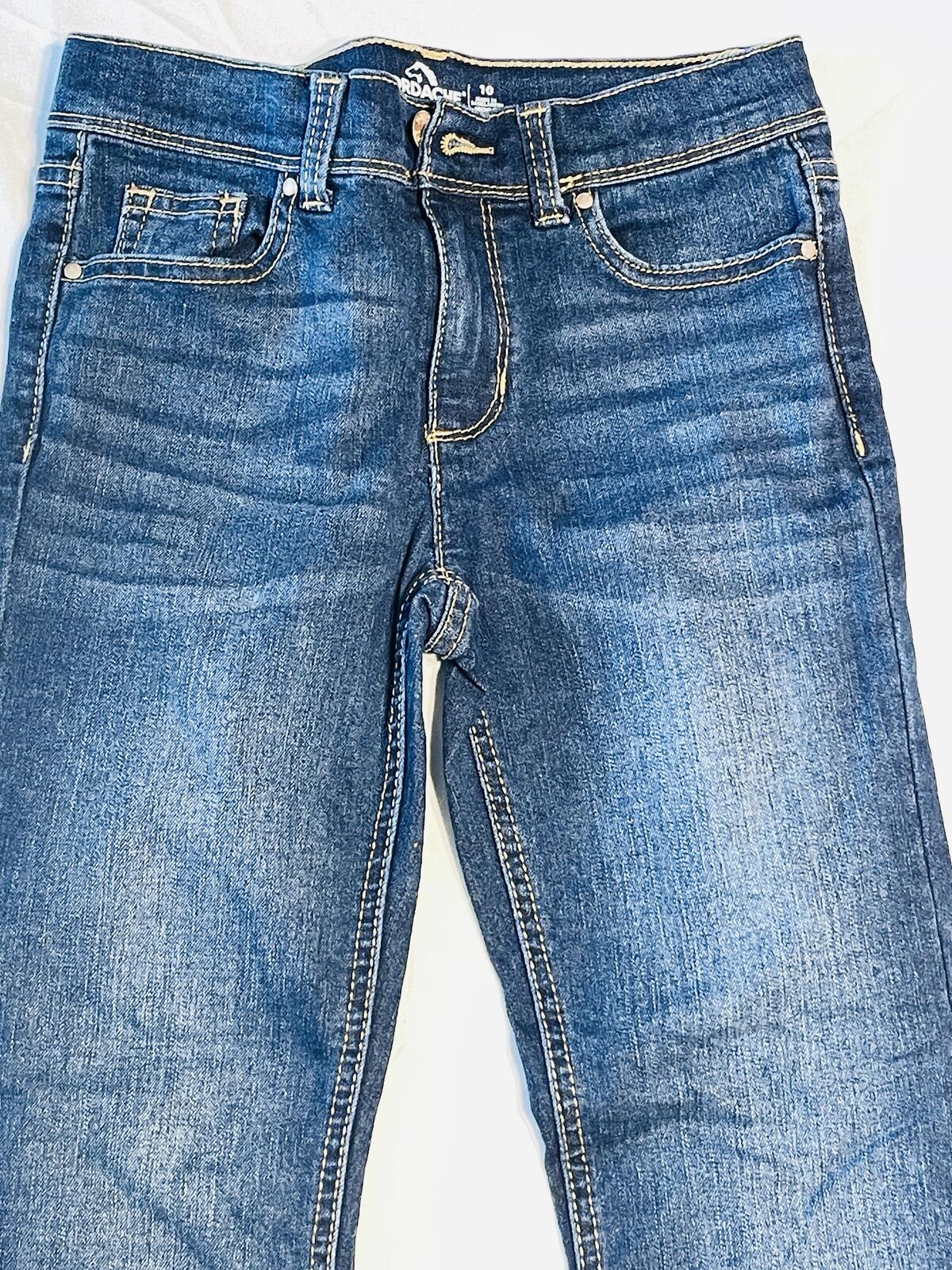 Jordache boot cut jeans dark blue with adjustable waistband girls size 10