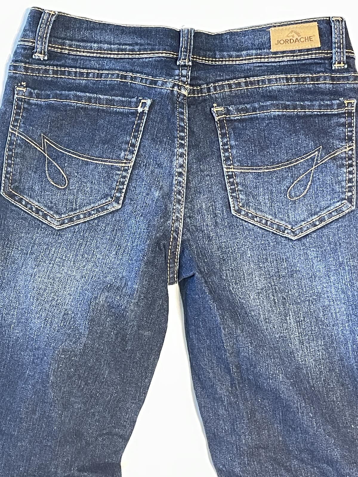 Jordache boot cut jeans dark blue with adjustable waistband girls size 10