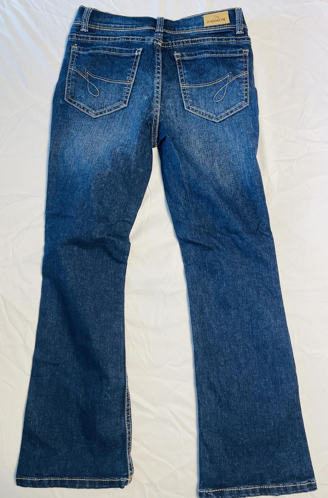 Jordache boot cut jeans dark blue with adjustable waistband girls size 10