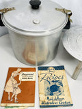 Vintage Maid of Honor Waterless Cooker with Stand and Two Vintage Cookbooks