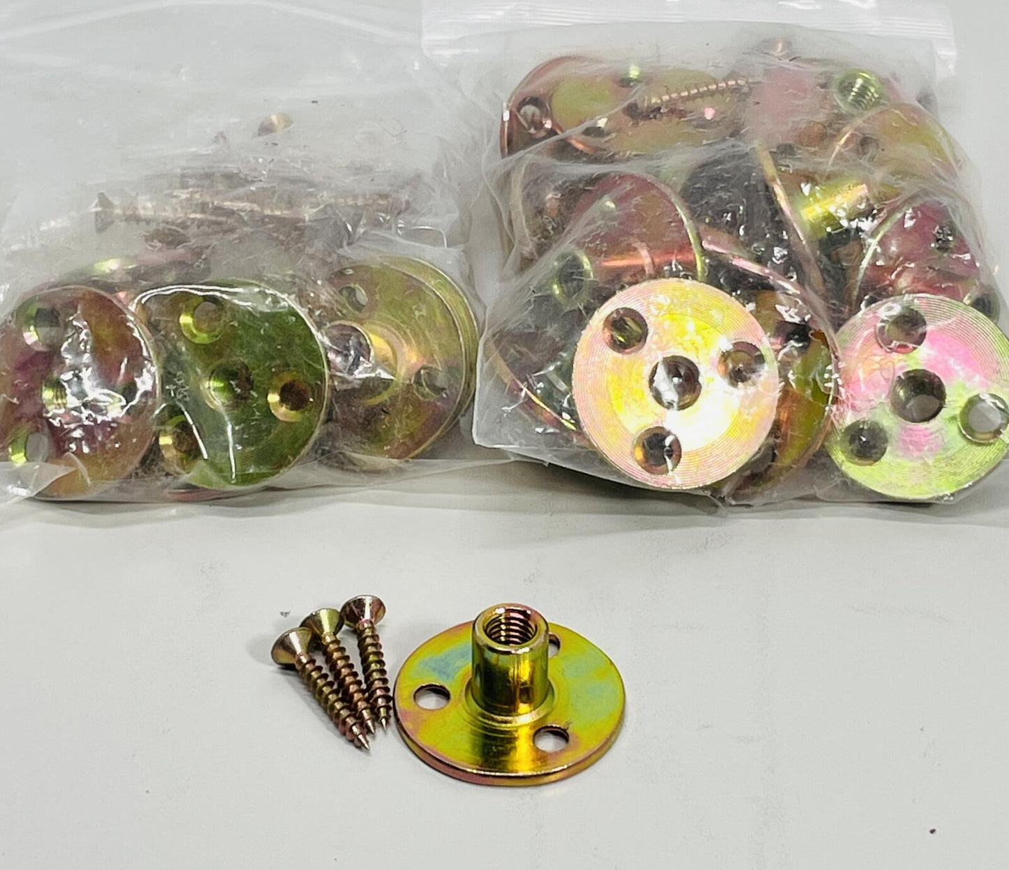 Metal Threaded Base Plate M8 T-Nut with Screws - Hardware Fastener Set