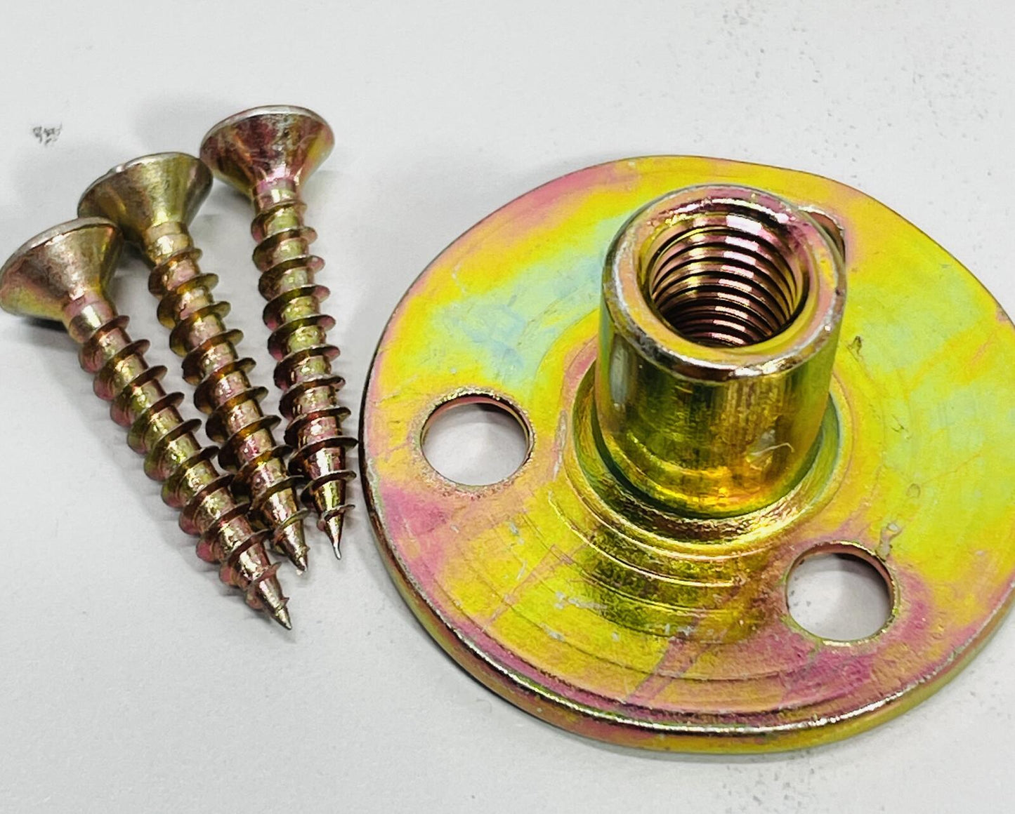 Metal Threaded Base Plate M8 T-Nut with Screws - Hardware Fastener Set