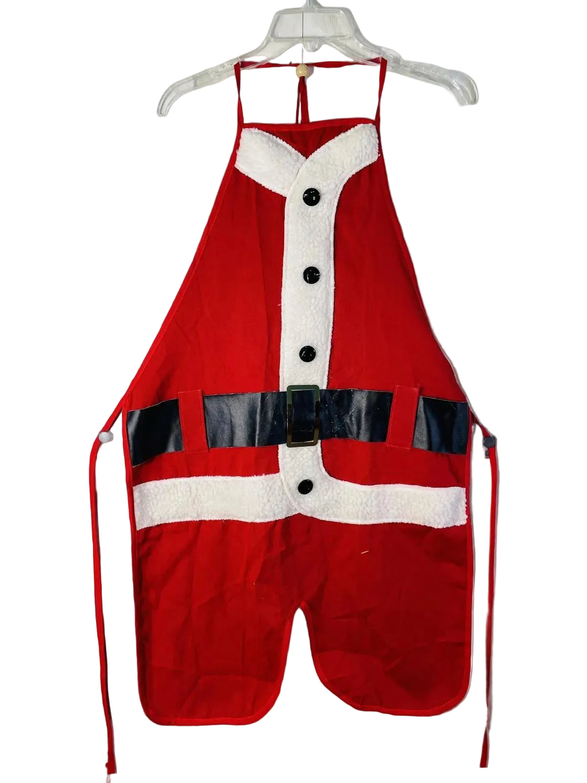 Vintage Santa Claus Themed Holiday Apron with Belt Design