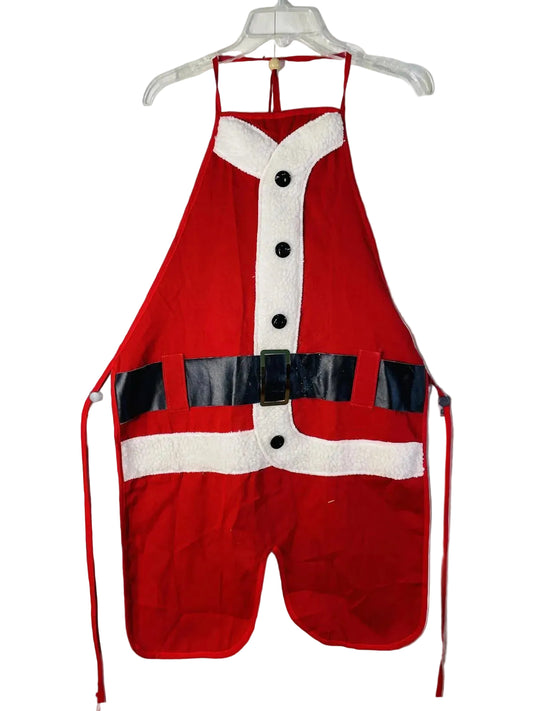 Vintage Santa Claus Themed Holiday Apron with Belt Design