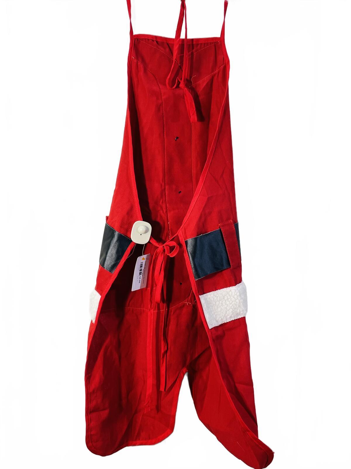Vintage Santa Claus Themed Holiday Apron with Belt Design