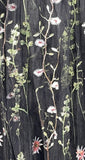 JJ's House Black Floral Embroidered Tulle Evening Dress Large