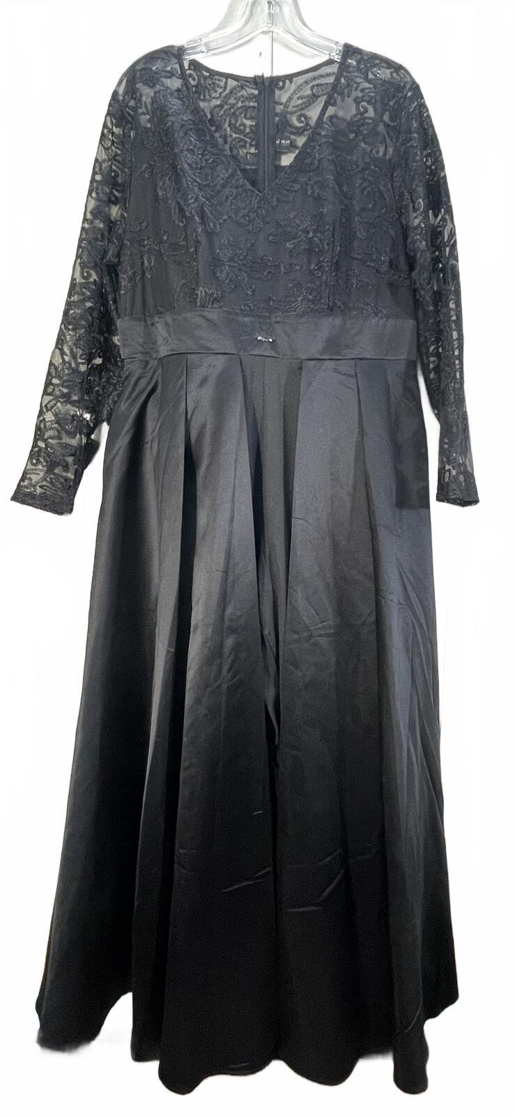 Black Lace Top and Satin Overlay Formal Jumpsuit Ladies XL