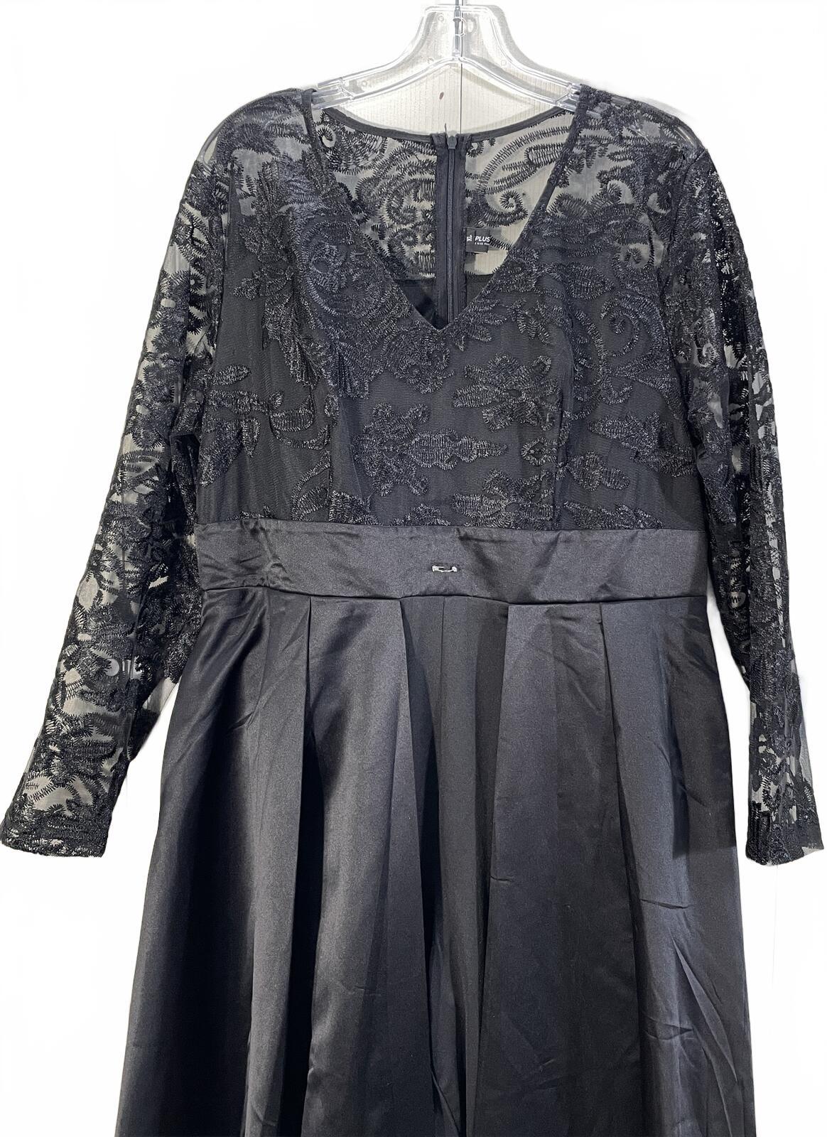 Black Lace Top and Satin Overlay Formal Jumpsuit Ladies XL