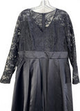 Black Lace Top and Satin Overlay Formal Jumpsuit Ladies XL