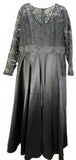 Black Lace Top and Satin Overlay Formal Jumpsuit Ladies XL