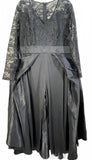 Black Lace Top and Satin Overlay Formal Jumpsuit Ladies XL