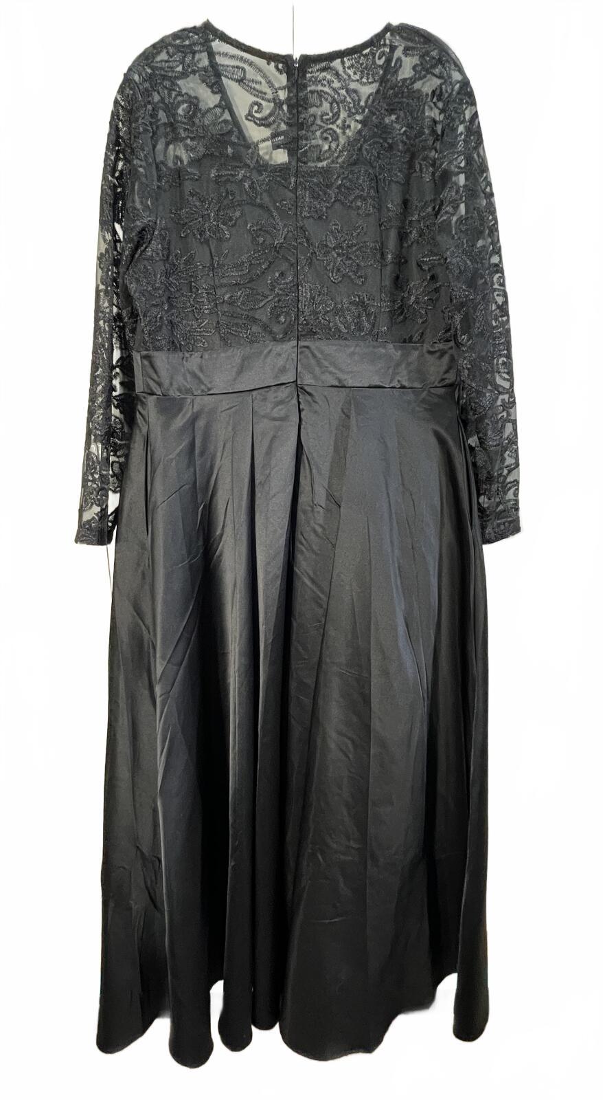 Black Lace Top and Satin Overlay Formal Jumpsuit Ladies XL