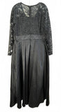Black Lace Top and Satin Overlay Formal Jumpsuit Ladies XL