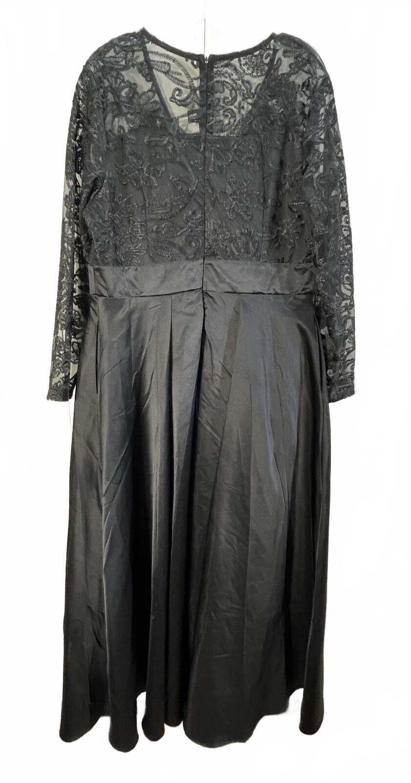 Black Lace Top and Satin Overlay Formal Jumpsuit Ladies XL