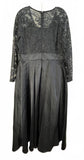 Black Lace Top and Satin Overlay Formal Jumpsuit Ladies XL